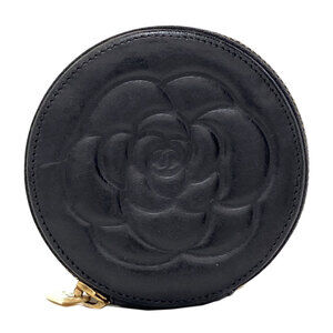 Chanel Camellia Gold Hardware Coin Case Calfskin Women's CHANEL